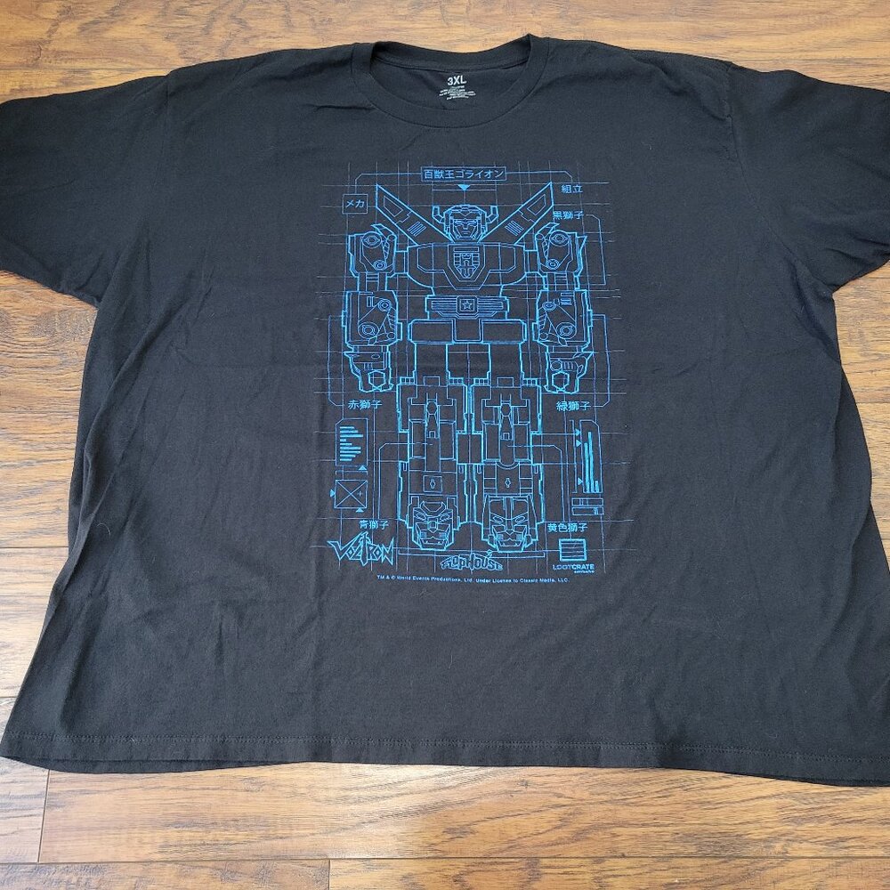 VOLTRON Flophouse Lootcrate Exclusive Blueprint Black T-Shirt sz XXXL 3X Sci-Fi
